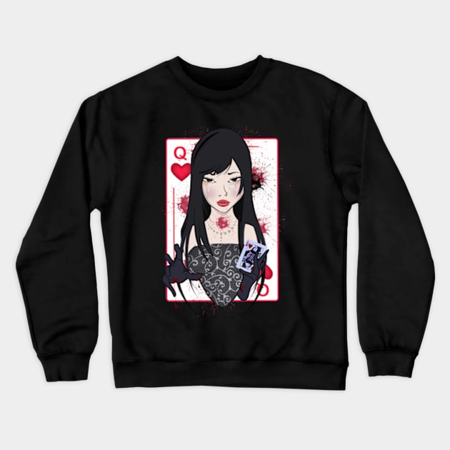 Queen of Hearts Crewneck Sweatshirt by marko0z